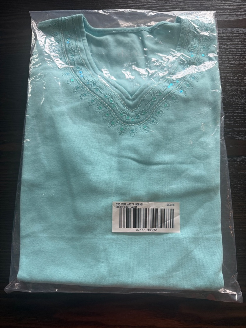 Light Aqua Women's Tunic Top - QVC - Picture 9 of 12